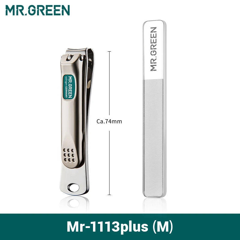 MR.GREEN Nail Clippers Stainless Steel Curved blade Clipper Fingernail Scissors Cutter Manicure tools trimmer with nail files Purest Peak