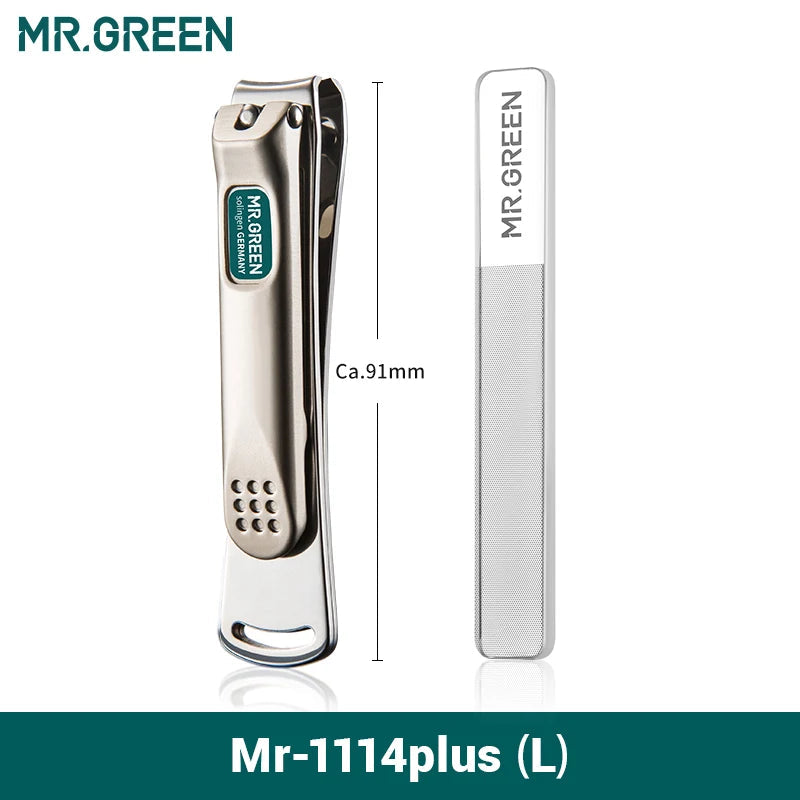MR.GREEN Nail Clippers Stainless Steel Curved blade Clipper Fingernail Scissors Cutter Manicure tools trimmer with nail files Purest Peak