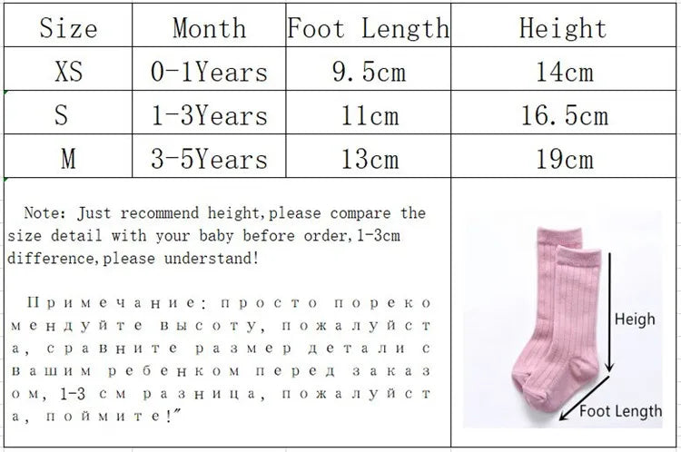 Lawadka 0-5Years Kids Boys Girls Socks Cotton Solid Striped Soft Baby Knee Long Children's Socks School Sport Baby Sock 12 Color Quick Pick Grocers