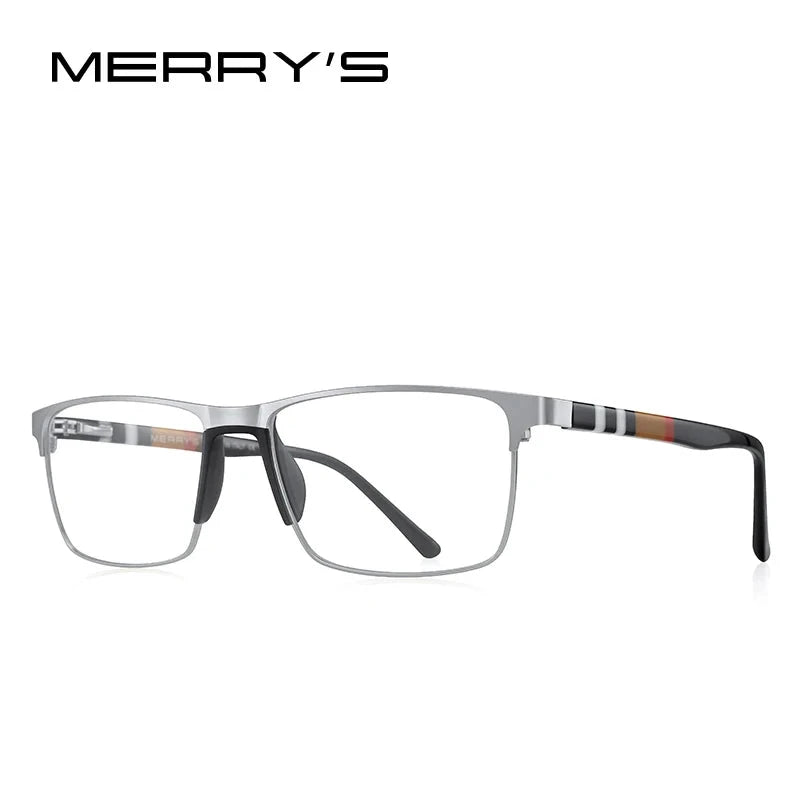 MERRYS DESIGN Men Titanium Alloy Glasses Frame Fashion Male Square Ultralight Eye Myopia Prescription Eyeglasses S2001 Econic Blanks