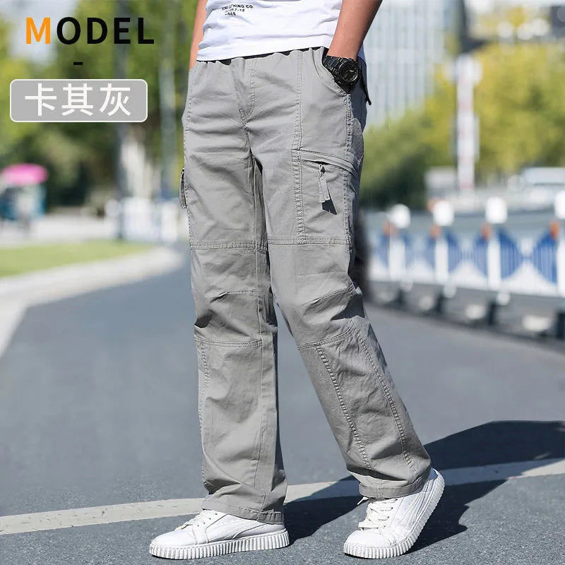 Men's Cargo Pants Summer Spring Cotton Work Wear New In Large Size 6XL Casual Climbing Joggers Sweatpants Hombre Autumn Trousers Quick Pick Grocers