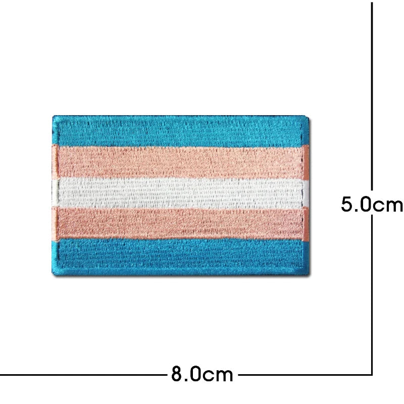 Rainbow Flag Embroidered Patch Pride Gay LGBT Tactical Applique for Clothes Hat Military Emblem with Hook and Loop Quick Pick Grocers