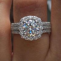 Huitan Trendy Women Rings with Brilliant Cubic Zirconia Luxury Engagement Rings Fashion Wedding Party Jewelry Drop Shipping Quick Pick Grocers