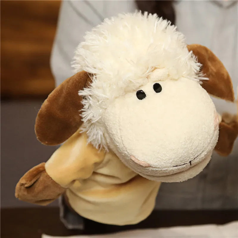Stuffed Plush Animals Toys Hand Finger Story Puppet Kawaii Dolls Educational Baby Toys Lion Elephant Bunny Monkey Children GIft Purest Peak
