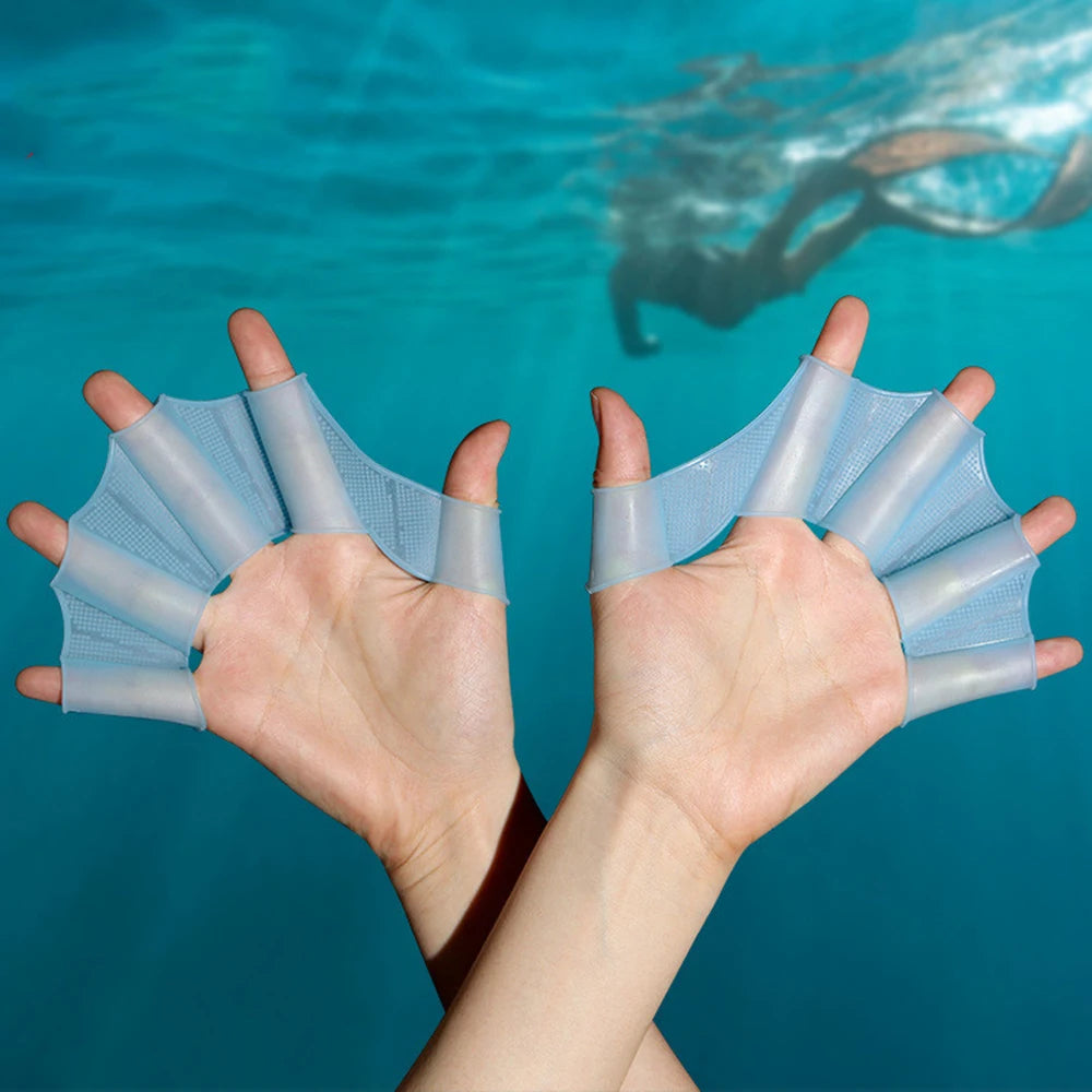 Silicone Swimming Fins Flipper Men Women Child Swim Pool Sport Professional Training Finger Hand Webbed Gloves Paddles Equipment Quick Pick Grocers