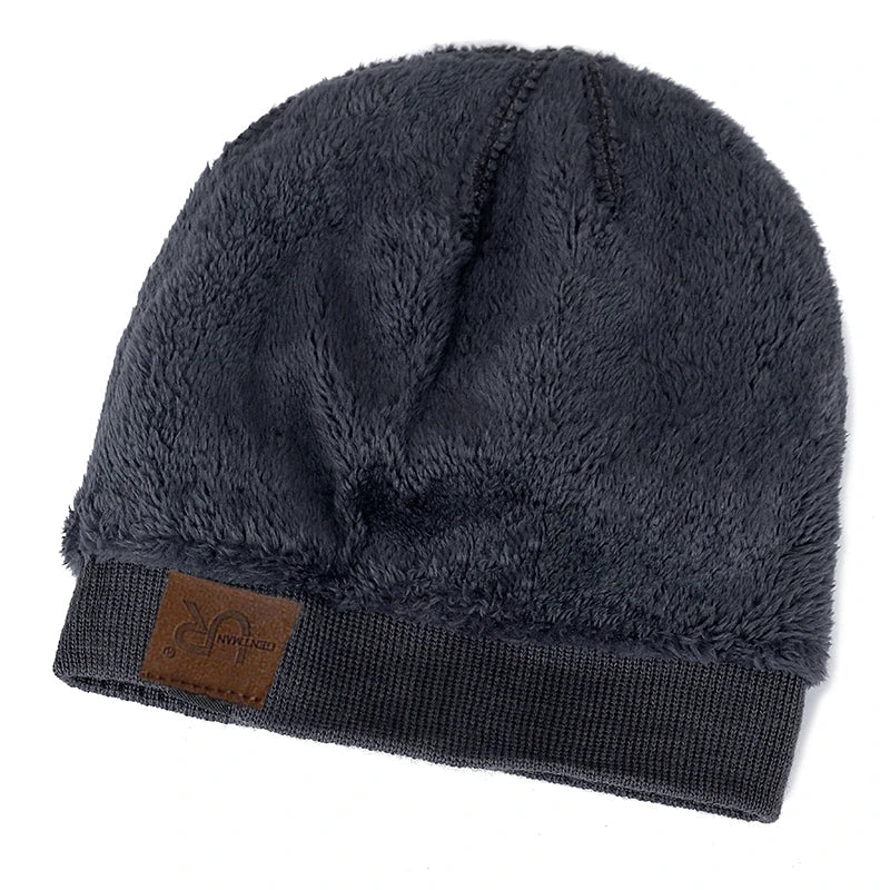 Unisex URGENTMAN Labal Winter Hats Solid Color Knitted Hats For Men And Women Beanie Cap Outdoor Add Fur Lining Warm Sports Hats Purest Peak