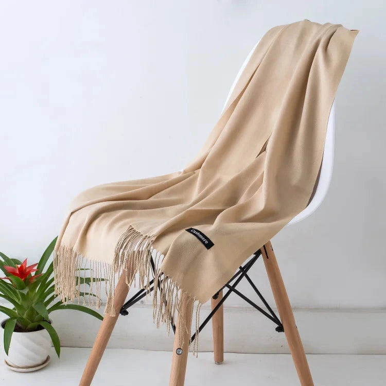 2022 fashion Tassels women scarf shawls and Wraps lady Designer solid female hijab stoles long pashmina foulard head scarves Econic Blanks