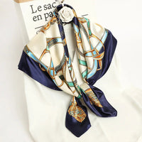 Handkerchiefs Hair Silk Scarf 90*90cm Print Satin Big Square Silk Scarves Shawls for Women Luxury Brand Designer Hijab Headband Quick Pick Grocers