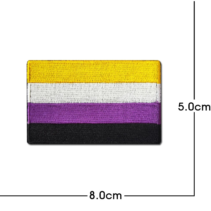 Rainbow Flag Embroidered Patch Pride Gay LGBT Tactical Applique for Clothes Hat Military Emblem with Hook and Loop Quick Pick Grocers