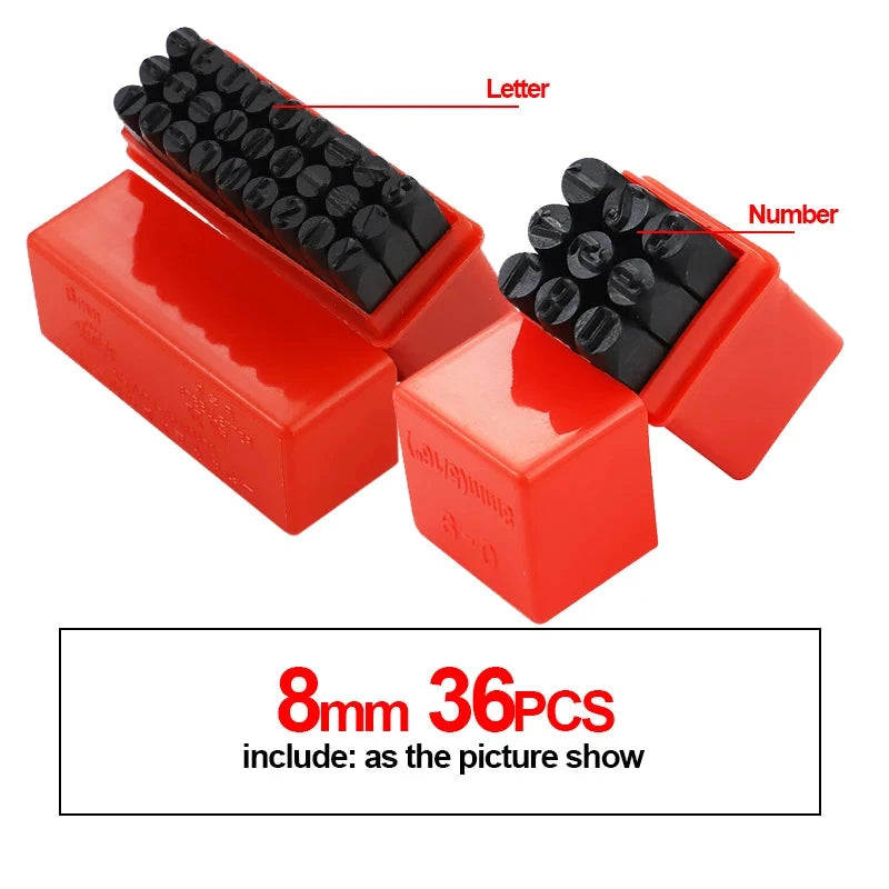 Letter&Number Stamp Punch Set Hardened Steel Metal Wood Leather Steel Punch Alphabet Letter Number Tool Leather craft Stamp Econic Blanks