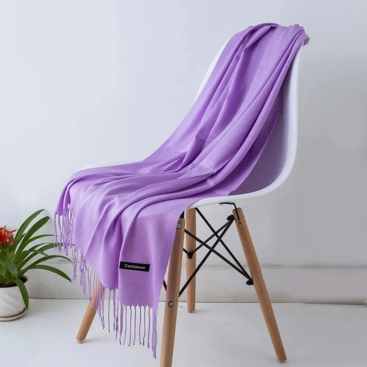 2022 fashion Tassels women scarf shawls and Wraps lady Designer solid female hijab stoles long pashmina foulard head scarves Econic Blanks