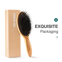 MR.GREEN Boar Bristle Hair Brush Natural Beech Comb Hairbrush for Curly Thick Long Dry Wet Hair Detangler Massage Brushes Women Quick Pick Grocers