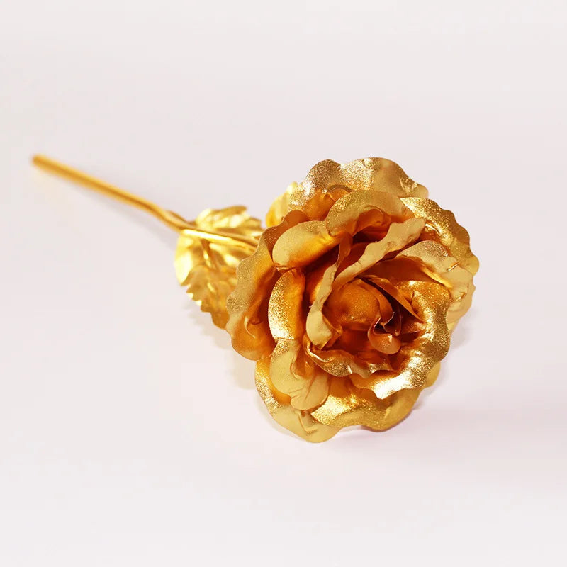 YO CHO 24K Plated Gold Rose Artificial Flower 24K Foil Rose Galaxy Box Birthday Valentine Mother's Day Christmas Creative Gift Quick Pick Grocers