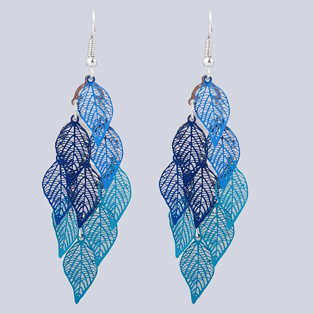 Ethnic Style Drop Earrings Small Nine Leaf Accessories Leaves Earring Bohemian Jewelry Dangle Earrings Exaggerated Women Gift Econic Blanks