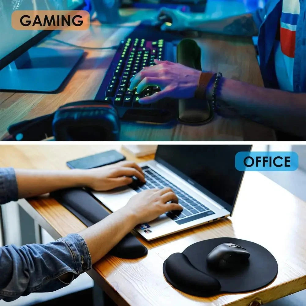 RAKOON Mouse Pad with  Wrist Rest Non-Slip Base Wrist Rest Pad Ergonomic Mousepad for Typist Office Gaming PC Laptop Econic Blanks