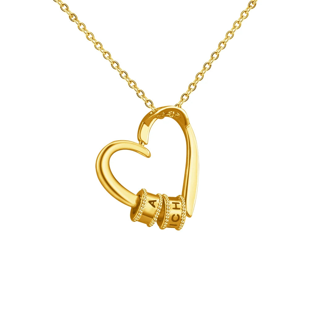 Personalized Names Heart Necklace Custom Family Names Beads Necklace Personalized Mother's day Gift Quick Pick Grocers