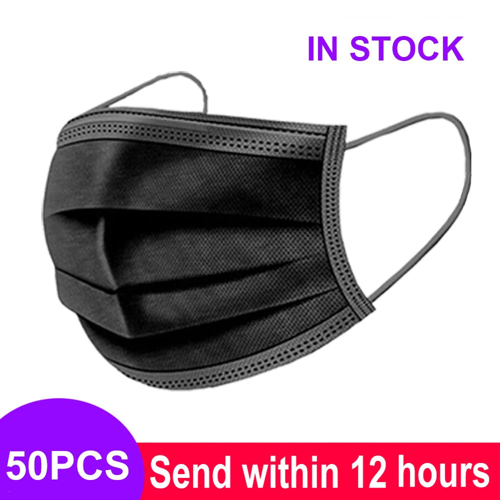 Mouth Masks 3-layer Anti-Dust Disposable Mascarillas  Non Woven Meltblown Cloth Masks Elastic Ear Loop Face Mask Purest Peak
