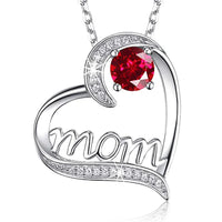Huitan Mother's Day Necklace for Mom Luxury Trendy Craved Pendant Necklace Pink Flower Aesthetic Neck Accessories Love Jewelry Quick Pick Grocers