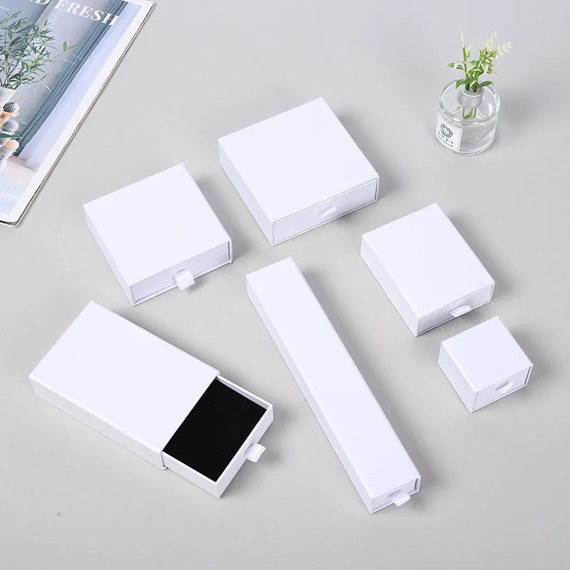 10pcs Paper Jewelry Gift Box For Ring Earrings Pendant Necklace Bracelet Stud Organizer Wedding Favors Jewellery Packaging Sack Purest Peak