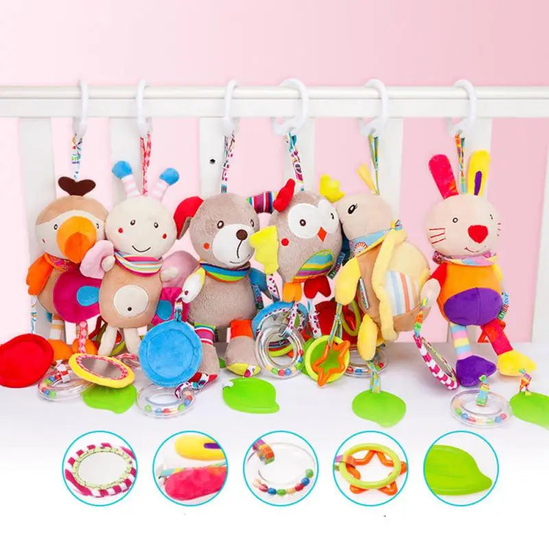 Newborn Baby Plush Stroller Toys Baby Rattles Mobiles Cartoon Animal Hanging Bell Educational Baby Toys 0-12 Months Speelgoed Purest Peak