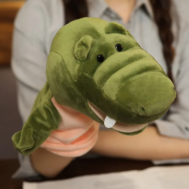 Stuffed Plush Animals Toys Hand Finger Story Puppet Kawaii Dolls Educational Baby Toys Lion Elephant Bunny Monkey Children GIft Purest Peak