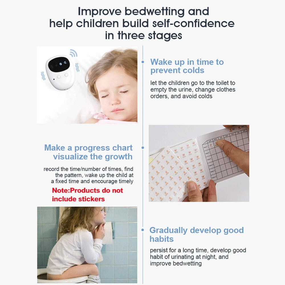 Wireless Bedwetting Alarm Pee Alarm with Receiver for Boys Grils Kids Potty Training Elder Care 10-20M Range Vibration Reminding Purest Peak