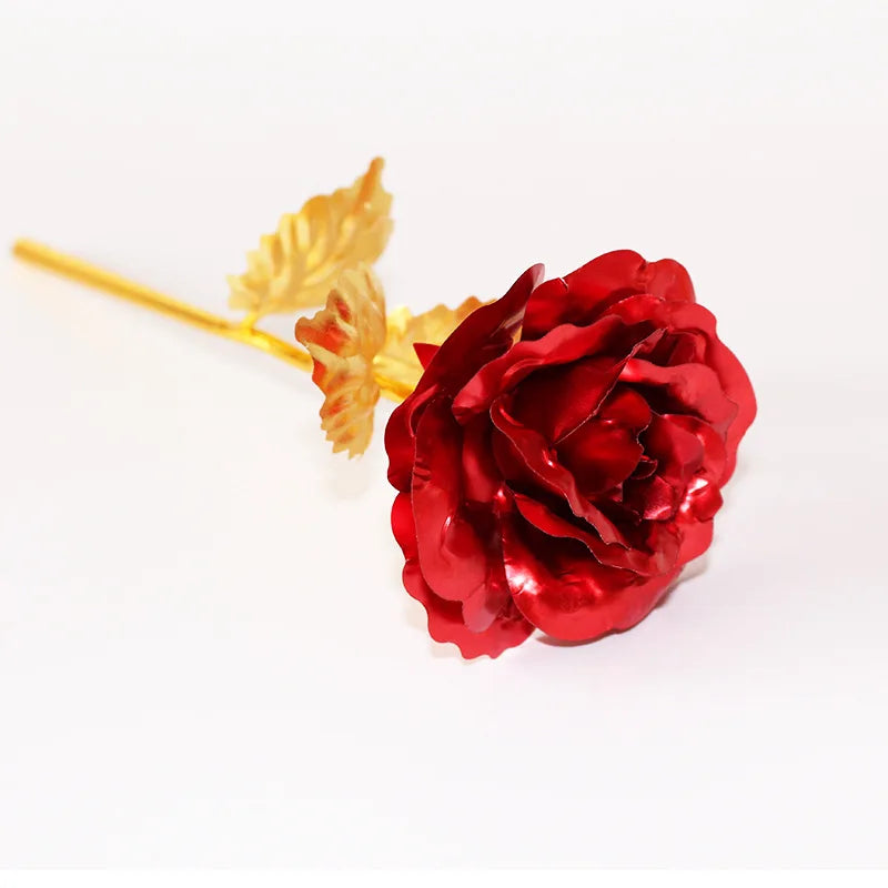 YO CHO 24K Plated Gold Rose Artificial Flower 24K Foil Rose Galaxy Box Birthday Valentine Mother's Day Christmas Creative Gift Quick Pick Grocers
