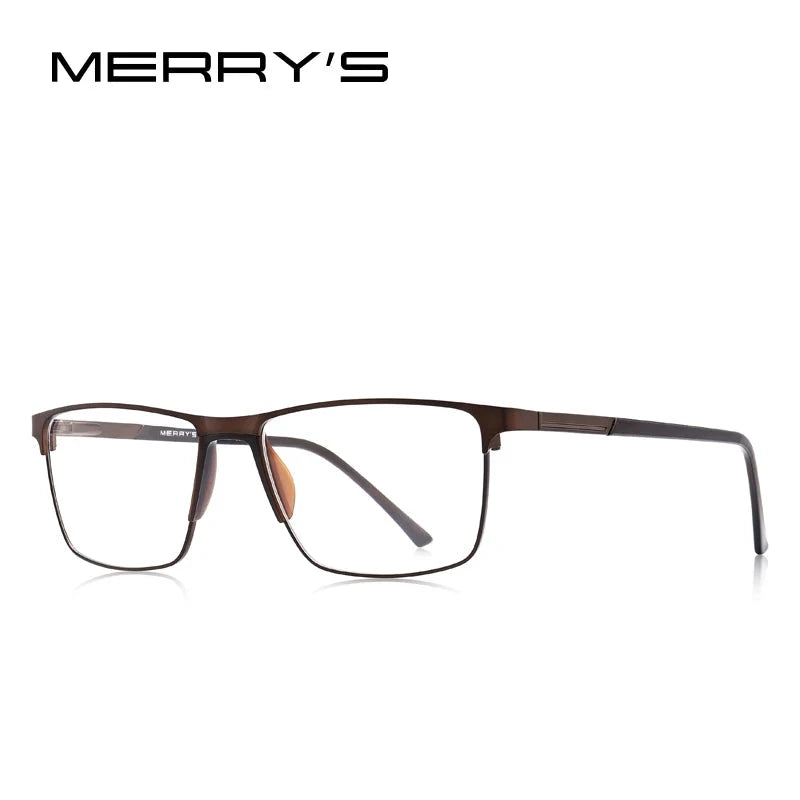 MERRYS DESIGN Men Titanium Alloy Glasses Frame Fashion Male Square Ultralight Eye Myopia Prescription Eyeglasses S2001 Econic Blanks