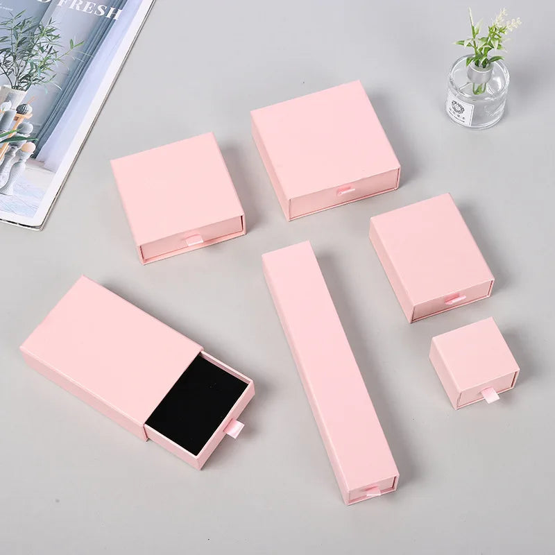 10pcs Paper Jewelry Gift Box For Ring Earrings Pendant Necklace Bracelet Stud Organizer Wedding Favors Jewellery Packaging Sack Purest Peak