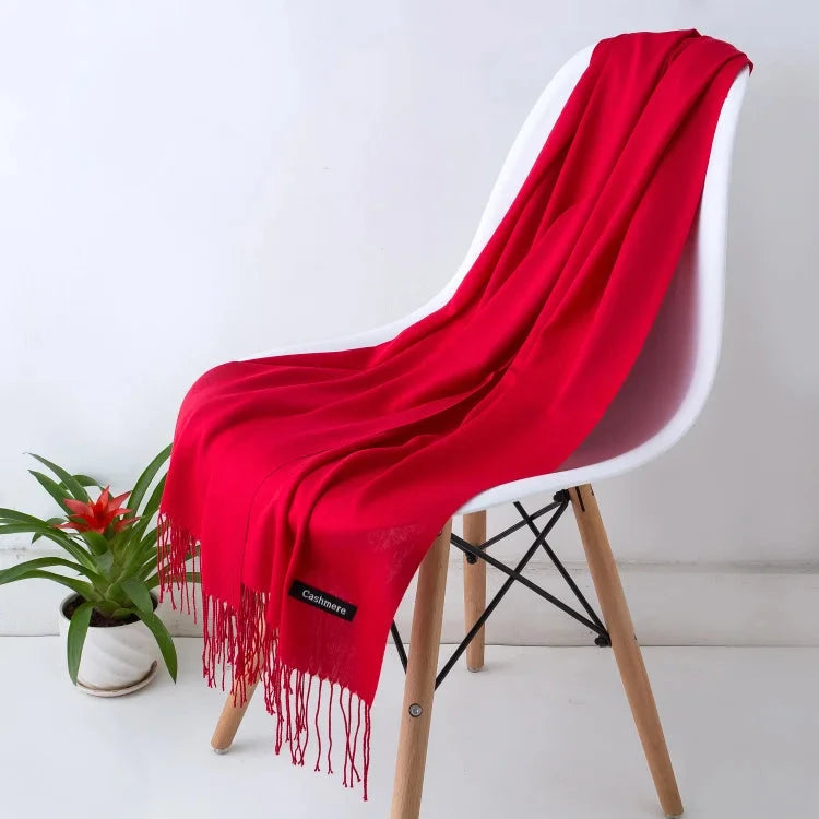 2022 fashion Tassels women scarf shawls and Wraps lady Designer solid female hijab stoles long pashmina foulard head scarves Econic Blanks