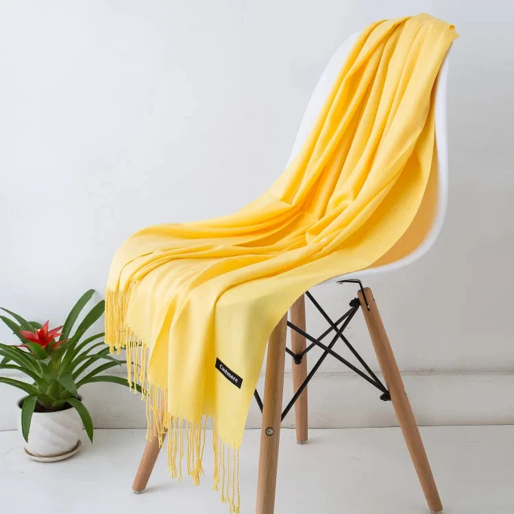 2022 fashion Tassels women scarf shawls and Wraps lady Designer solid female hijab stoles long pashmina foulard head scarves Econic Blanks