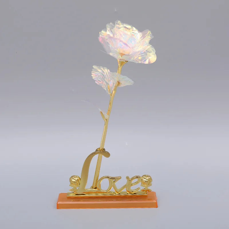 YO CHO 24K Plated Gold Rose Artificial Flower 24K Foil Rose Galaxy Box Birthday Valentine Mother's Day Christmas Creative Gift Quick Pick Grocers
