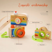 Wooden Fashion Camera Baby Toys Pendant Baby Block Montessori Toys for Children Wooden DIY Presents Nursing Gift Outdoor Toys Purest Peak