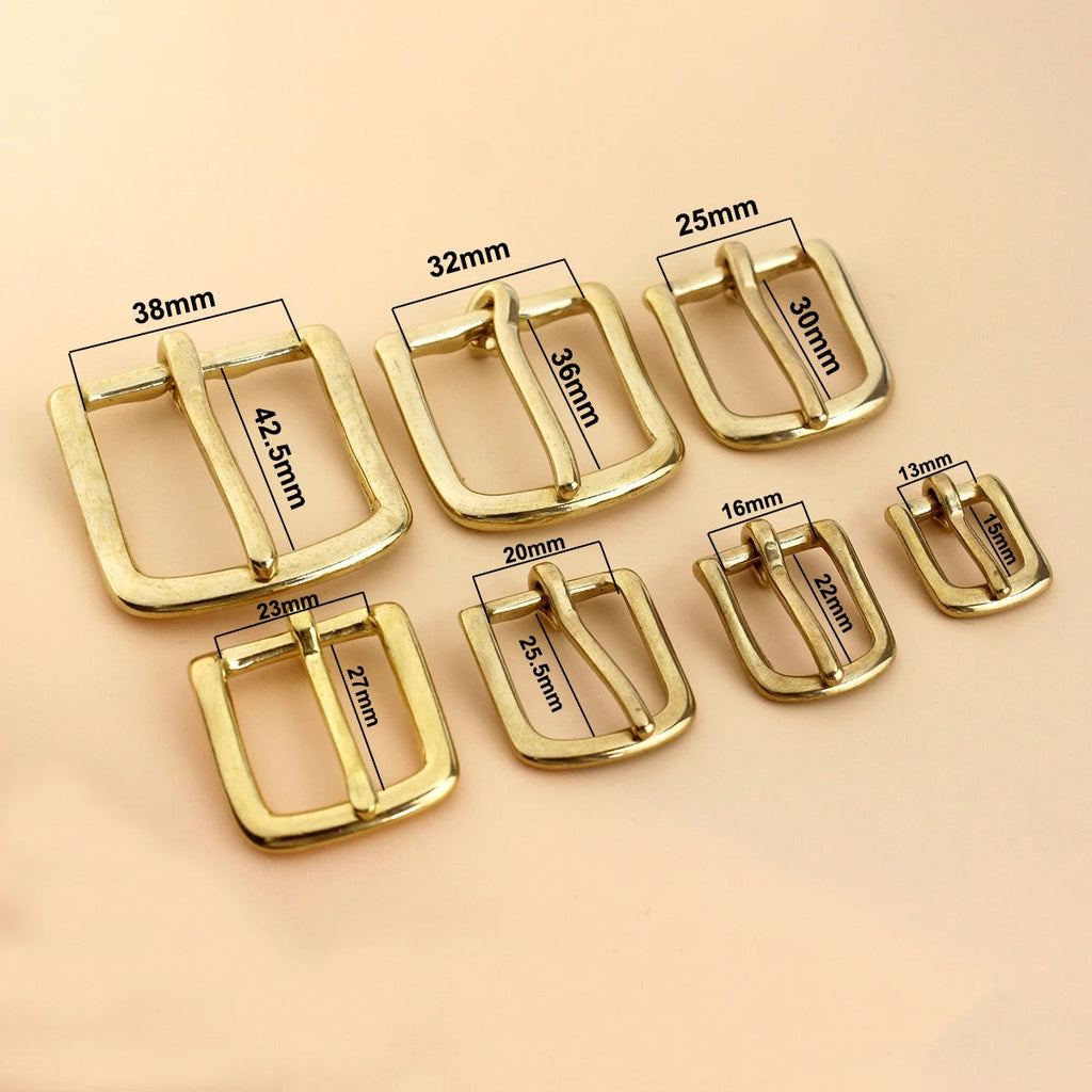 Solid Brass Belt Buckle End Bar Heel bar Buckle Single Pin Belt Half Buckle For Leather Craft Bag Strap Jeans Webbing Dog Collar Quick Pick Grocers