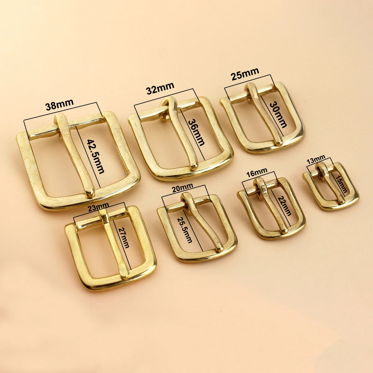 Solid Brass Belt Buckle End Bar Heel bar Buckle Single Pin Belt Half Buckle For Leather Craft Bag Strap Jeans Webbing Dog Collar Quick Pick Grocers