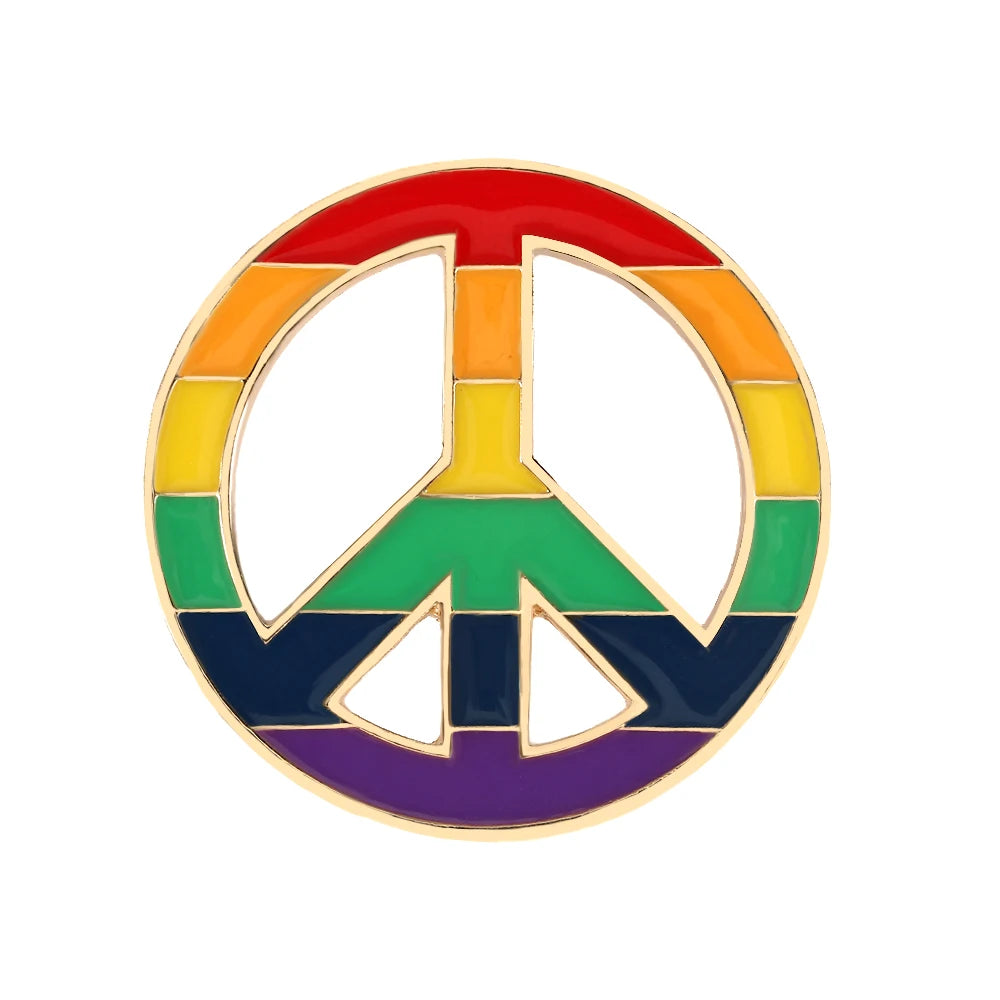 LGBT Flag Rainbow Heart Brooch Peace and Love Enamel Pins Clothes Bag Lapel Pin Gay Lesbian Pride Icon Badge Unisex Jewelry Gift Quick Pick Grocers
