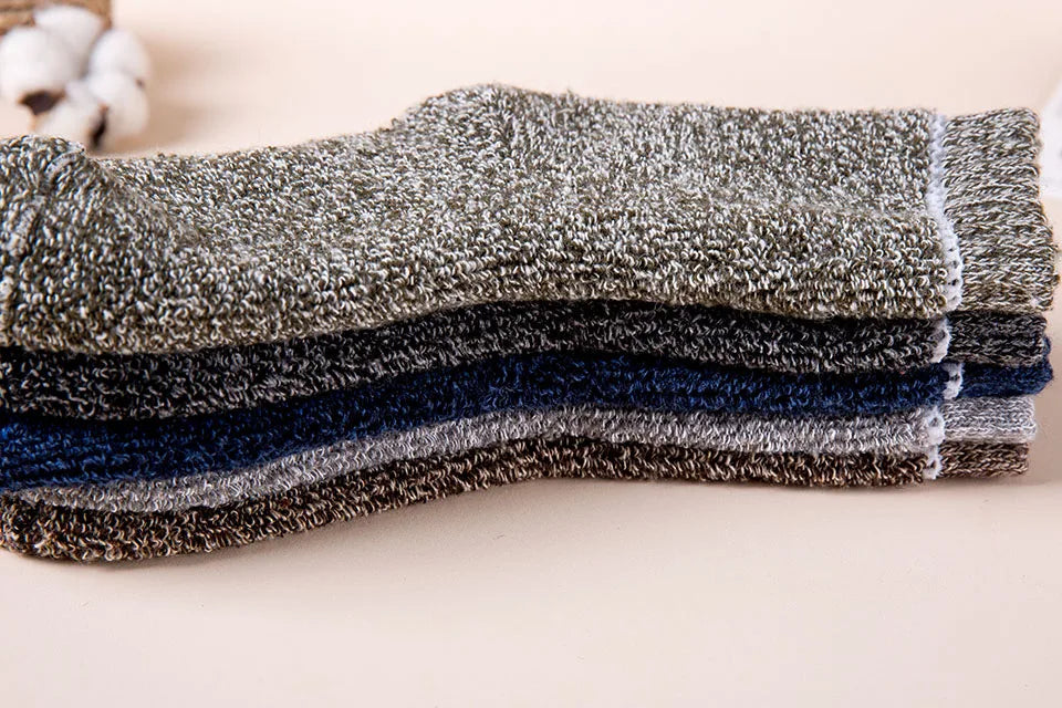 Winter Men's Merino Wool Socks Super Thick Warm High Quality Harajuku Retro Snow Casual Antifreeze Socks 5 Pair Quick Pick Grocers