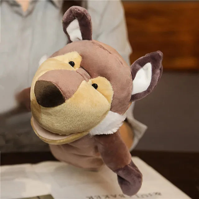 Stuffed Plush Animals Toys Hand Finger Story Puppet Kawaii Dolls Educational Baby Toys Lion Elephant Bunny Monkey Children GIft Purest Peak