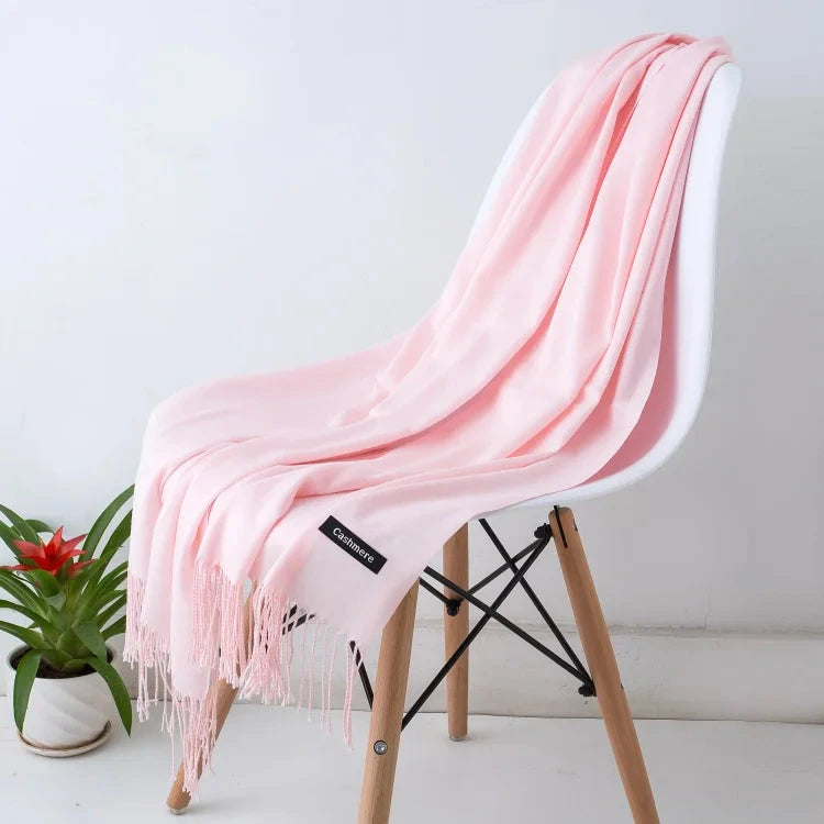 2022 fashion Tassels women scarf shawls and Wraps lady Designer solid female hijab stoles long pashmina foulard head scarves Econic Blanks