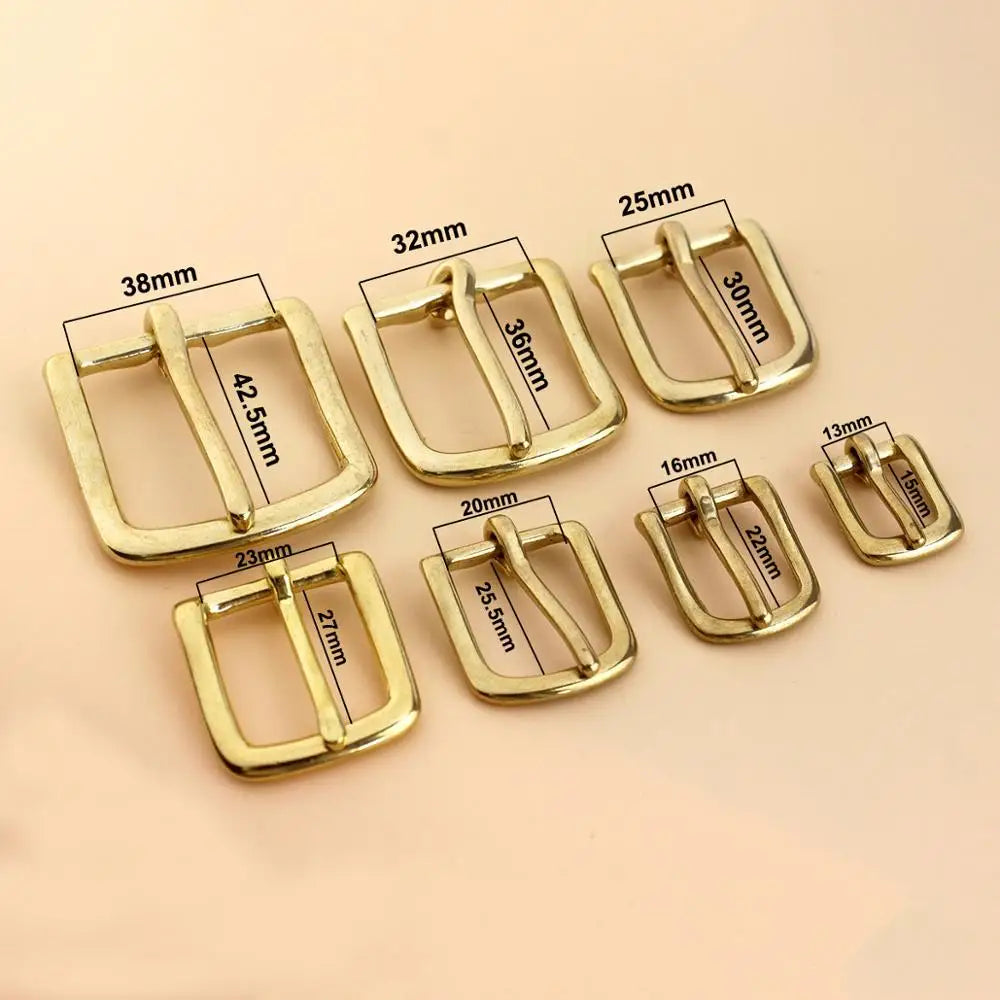 Solid Brass Belt Buckle End Bar Heel bar Buckle Single Pin Belt Half Buckle For Leather Craft Bag Strap Jeans Webbing Dog Collar Quick Pick Grocers