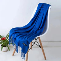 2022 fashion Tassels women scarf shawls and Wraps lady Designer solid female hijab stoles long pashmina foulard head scarves Econic Blanks