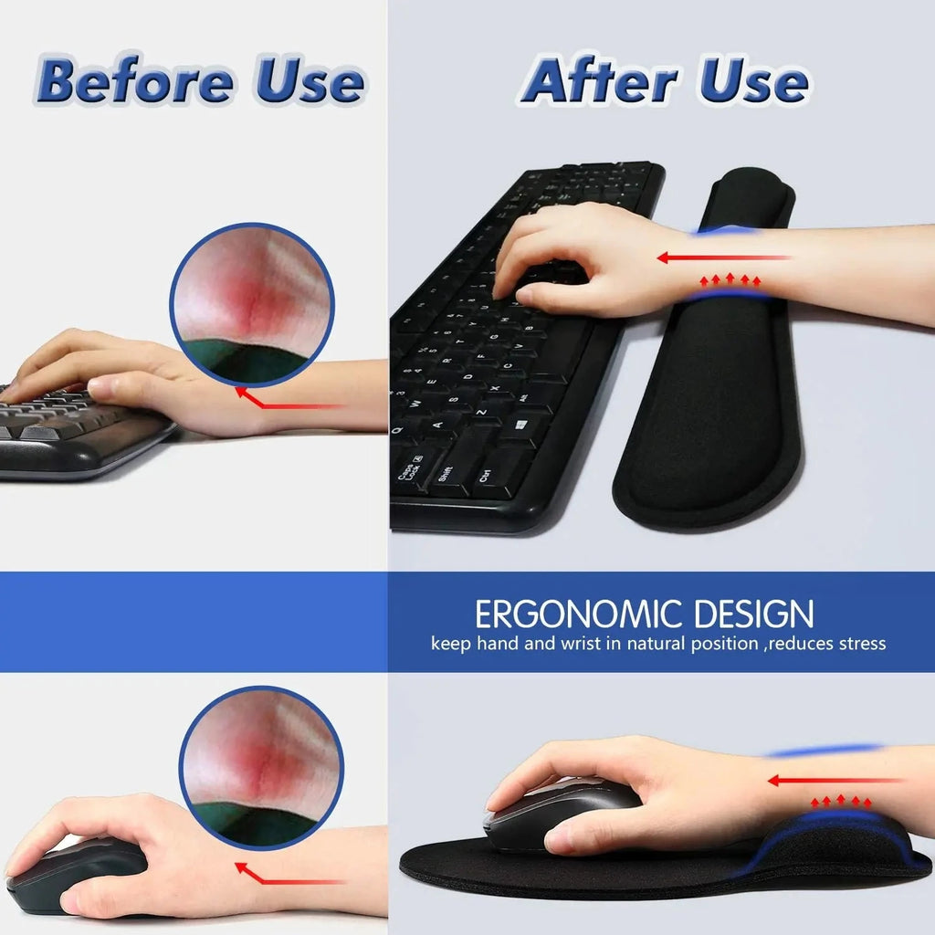 RAKOON Mouse Pad with  Wrist Rest Non-Slip Base Wrist Rest Pad Ergonomic Mousepad for Typist Office Gaming PC Laptop Econic Blanks