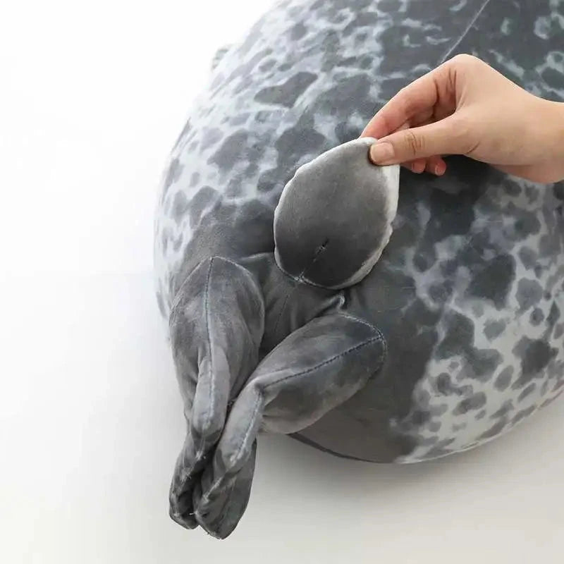 Angry Blob Seal Pillow Chubby 3D Novelty Sea Lion Doll Plush Stuffed Toy Baby Sleeping Throw Pillow Gifts for Kids Girls Econic Blanks