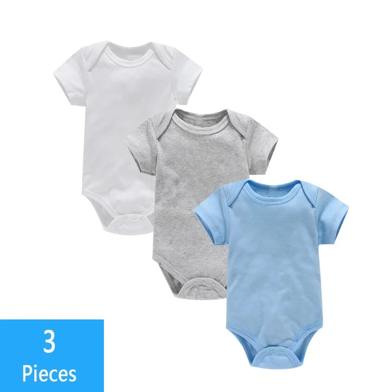 3PCS/Lot Baby Clothes Boy/Girl Baby Bodysuit Summer Clothes Solid Color Romper Soft Cotton Jumpsuit For Newborns Clothing 2021 Econic Blanks