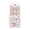 4Pcs/set Leopard Dot Print Bowknot Hair Bow Clips Baby Girls Lace Cotton Linen Barrettes Safety Hairpins Headwear Accessories Purest Peak