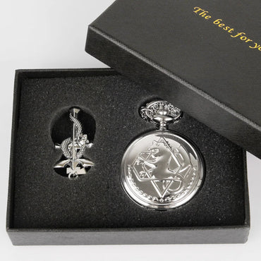 Fullmetal Alchemist High Grade Gifts Sets Pocket Watch Cosplay Japan Anime Necklace Clock Accessories With Box CF1217 Quick Pick Grocers