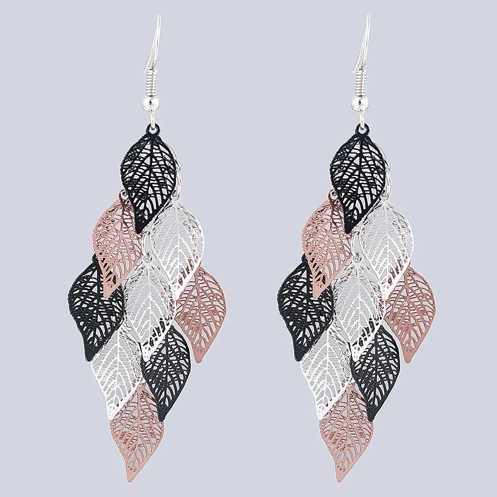 Ethnic Style Drop Earrings Small Nine Leaf Accessories Leaves Earring Bohemian Jewelry Dangle Earrings Exaggerated Women Gift Econic Blanks