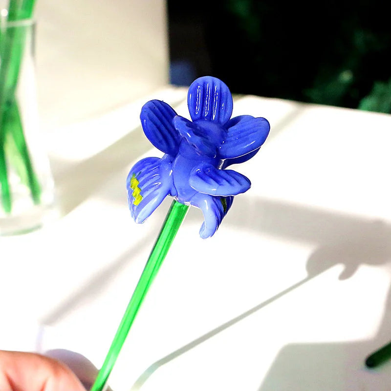 Handmade Colorful Murano Glass Flower Craft Figurine Wedding Valentine's Day Favors Gifts Table Miniature Vase Decor Ornaments Quick Pick Grocers