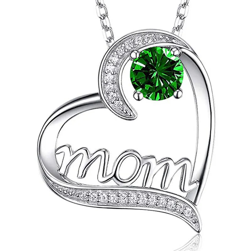Huitan Mother's Day Necklace for Mom Luxury Trendy Craved Pendant Necklace Pink Flower Aesthetic Neck Accessories Love Jewelry Quick Pick Grocers