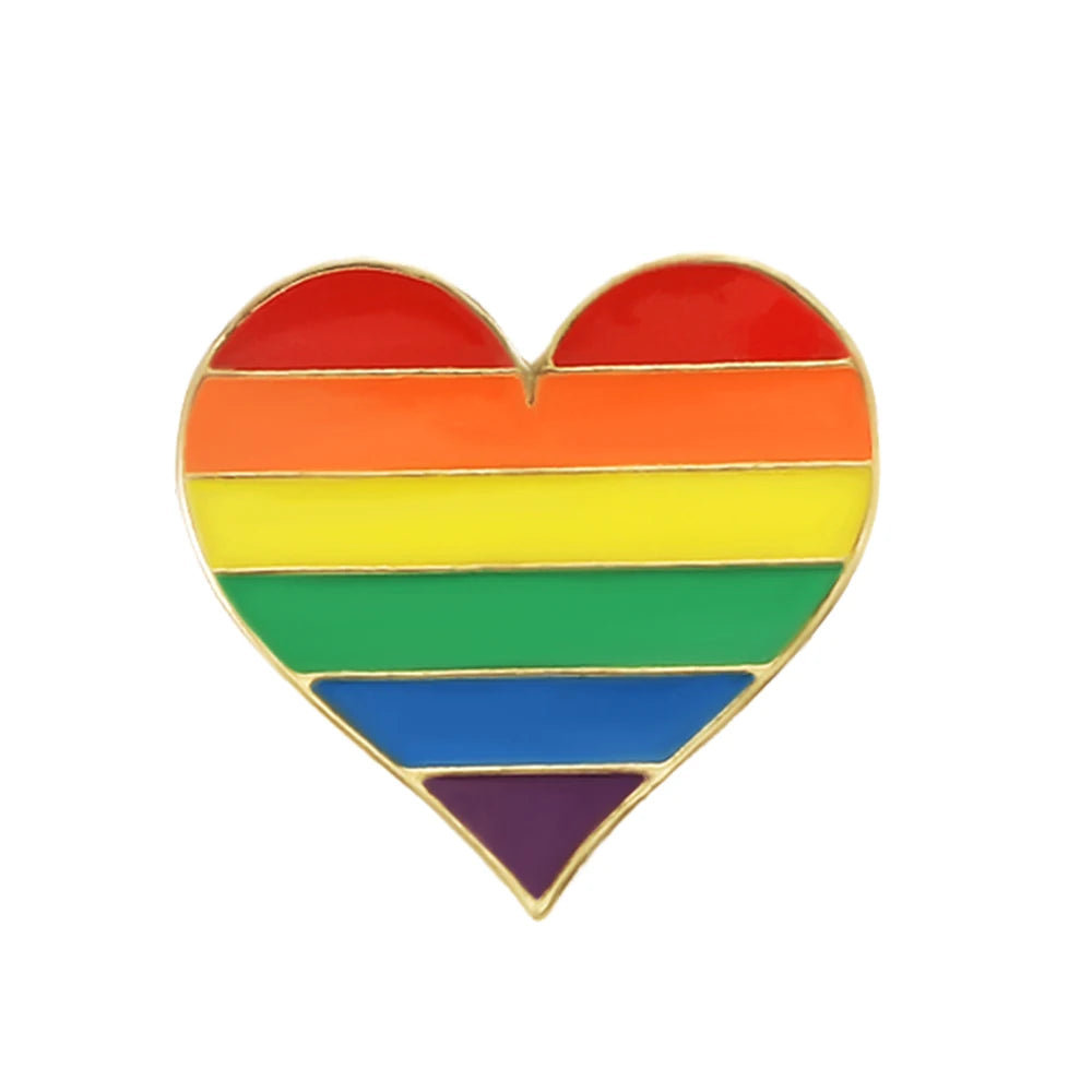 LGBT Flag Rainbow Heart Brooch Peace and Love Enamel Pins Clothes Bag Lapel Pin Gay Lesbian Pride Icon Badge Unisex Jewelry Gift Quick Pick Grocers